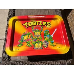 TEENAGE MUTANT NINJA TURTLES Vintage 1988 TV Lap Tray Folding Legs Mirage Studio